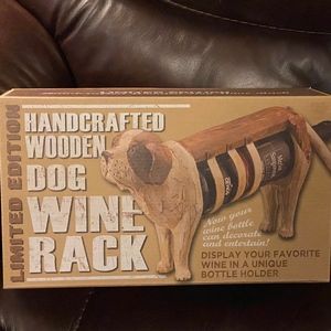 Handcrafted Wooden Dog Wine Rack